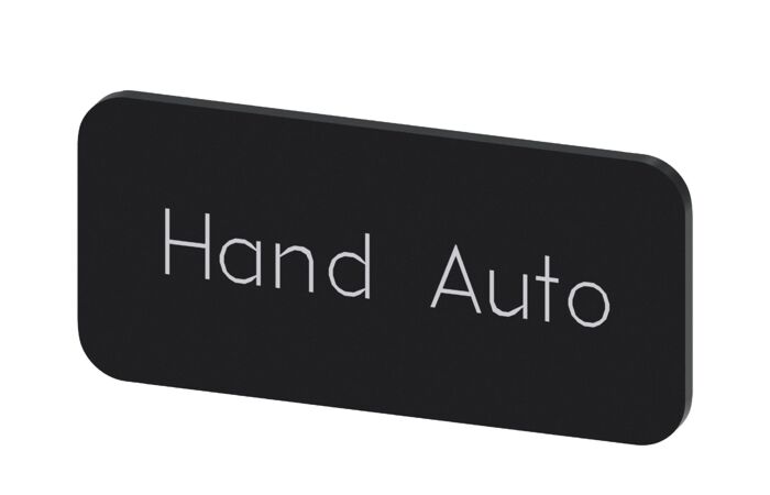 SIEMENS Štítek popisný 12,5 x 27 mm, štítek černý, popisek HAND AUTO