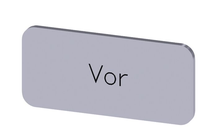 SIEMENS Štítek popisný 12,5 x 27 mm, štítek stříbrný, popisek VOR