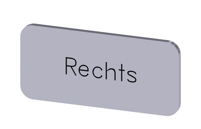 SIEMENS Štítek popisný 12,5 x 27 mm, štítek stříbrný, popisek RECHTS