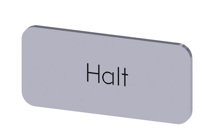 SIEMENS Štítek popisný 12,5 x 27 mm, štítek stříbrný, popisek HALT