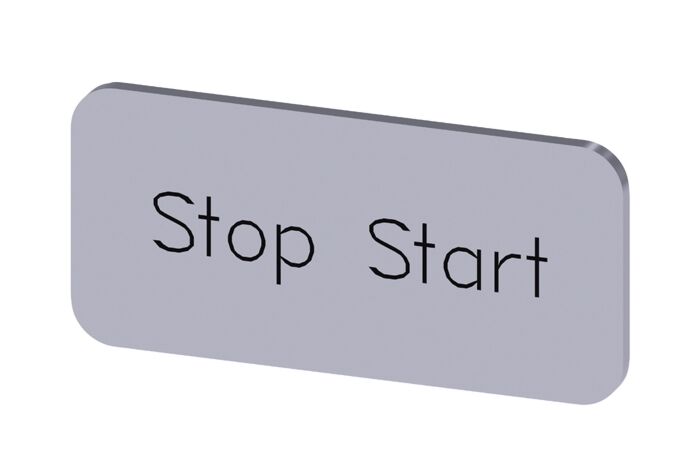 SIEMENS Štítek popisný 12,5 x 27 mm, štítek stříbrný, popisek STOP START