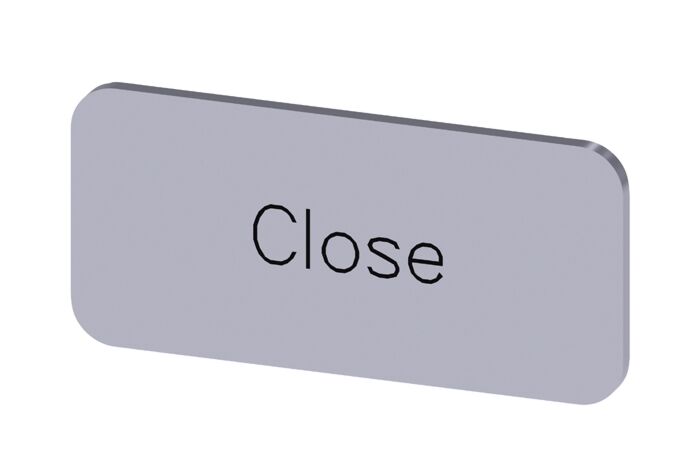SIEMENS Štítek popisný 12,5 x 27 mm, štítek stříbrný, popisek CLOSE