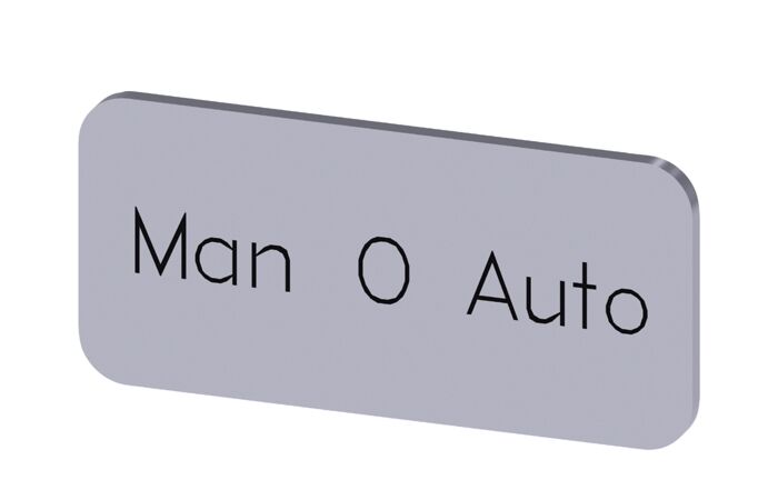 SIEMENS Štítek popisný 12,5 x 27 mm, štítek stříbrný, popisek MAN-O-AUTO