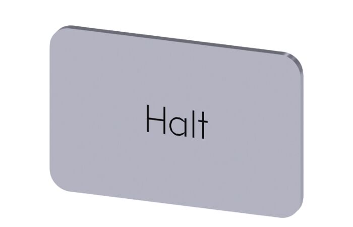 SIEMENS Štítek popisný 17,5 x 27 mm, štítek stříbrný, popisek HALT