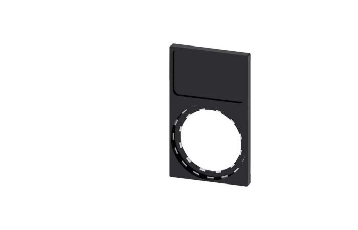 SIEMENS Držák štítku, rámeček dole obdélníkový, černá barva, pro štítek popisný 17,5 x 27 mm