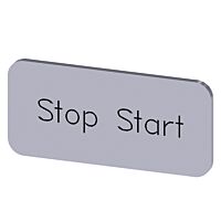 SIEMENS Štítek popisný 12,5 x 27 mm, štítek stříbrný, popisek STOP START