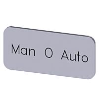 SIEMENS Štítek popisný 12,5 x 27 mm, štítek stříbrný, popisek MAN-O-AUTO