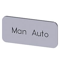SIEMENS Štítek popisný 12,5 x 27 mm, štítek stříbrný, popisek MAN AUTO