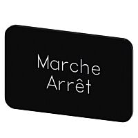 SIEMENS Štítek popisný 17,5 x 27 mm, štítek černý, popisek ARRET-MARCHE
