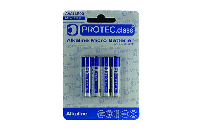 PROTEC Baterie mikrotužková alkalická LR03 1,5V blistr 4ks