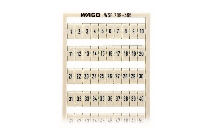WAGO Štítek WSB s potiskem číselná řada 1-50 1ks = 100 štítků