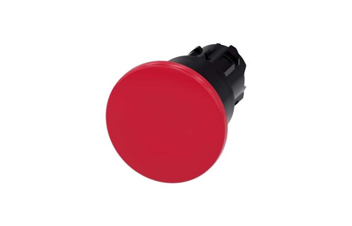 SIEMENS Tlačítko hřibové, 22 mm, kulaté, plast, červená