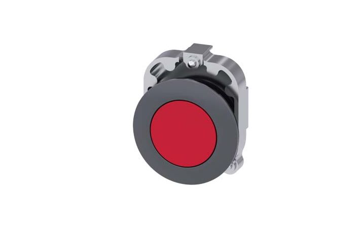 SIEMENS Tlačítko, 30 mm, kulaté, kov, matné provedení, červené