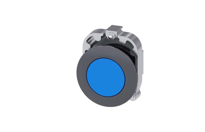 SIEMENS Tlačítko, 30 mm, kulaté, kov, matné provedení, modré