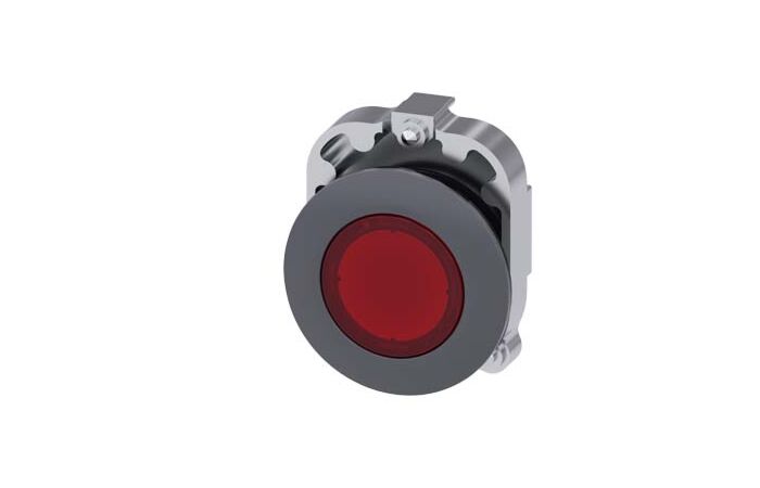 SIEMENS Tlačítko, osvětlené, 30 mm, kulaté, kov, matné provedení, červené