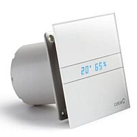 CATA Ventilátor e120 GTH Axiální, exkluzivní design - bílá skleněná deska, LED teploměr a vlhkoměr