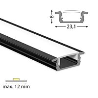 Profil AL 23/8mm VP černý 2m komplet