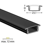 Profil AL 23/8mm VP černý 2m komplet