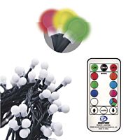 EMOS Řetěz 96 LED 3,6W 230VAC/31VDC vánoční cherry s ovladačem RGB IP44