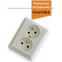 SEZ Dvojzásuvka s natočenou dutinou Z3121-P 250V/16A IP20 bílá