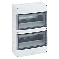 SPELSBERG Skříň AKe 24 400V AC 24modulů 250x370x122mm, na omítku, průhledné dveře, IK07, IP55 šedá