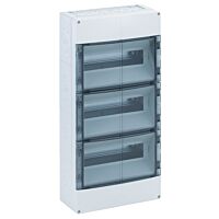 SPELSBERG Skříň AKe 36 400V AC 36modulů 300x600x142mm, na omítku, průhledné dveře, IK07, IP54 šedá