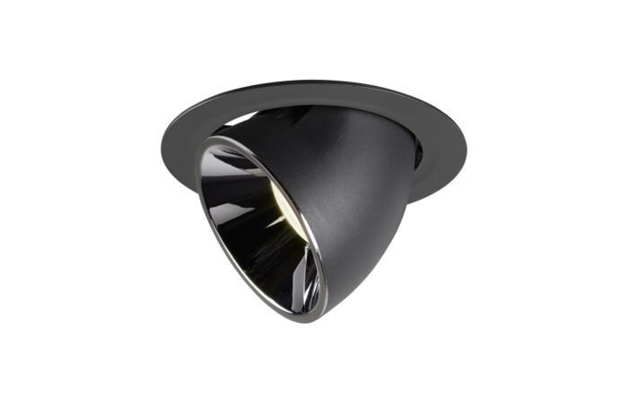 NUMINOS® GIMBLE XL, zápustné stropní svítidlo černé/chrom 4000 K 20°