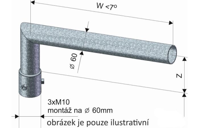 KOOPERATIVA Výložník SK 2- 300/180 žárový zinek