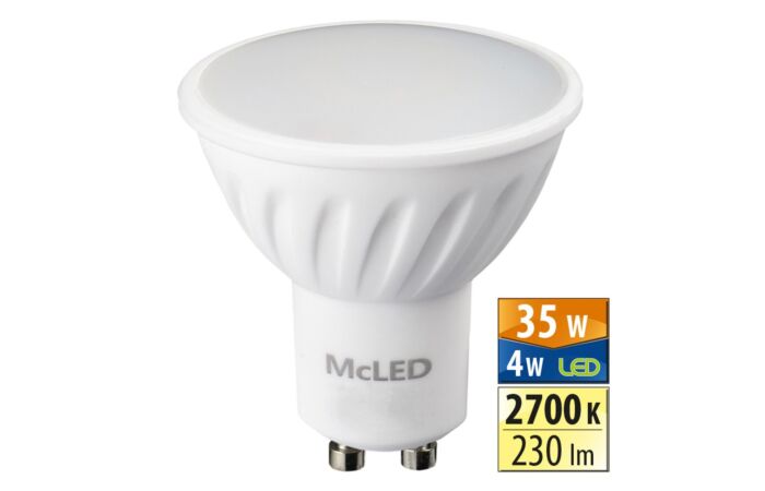 MCLED Žárovka LED 4W-35 GU10 2700K 100°