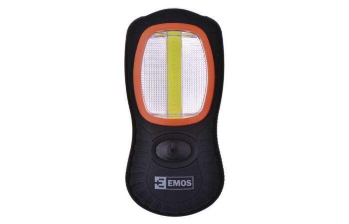 EMOS Svítilna LED 3W COB + 3LED 200lm 3xAAA magnet, hák