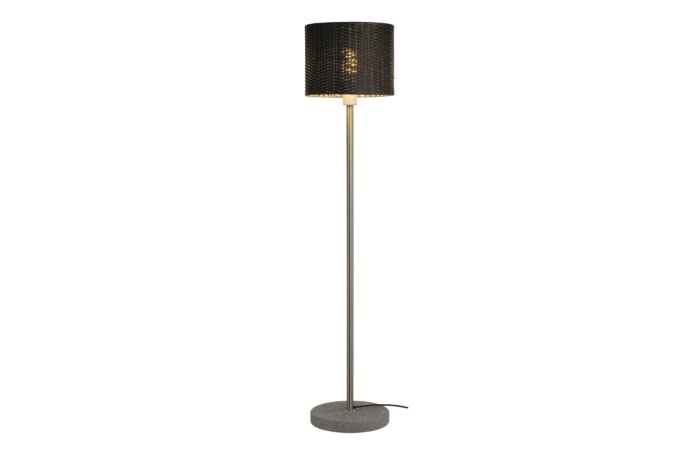 Stojací lampa ADEGAN MANILA SL, PE ratan antracit + SST 304 + žula G654, E27, max. 15W