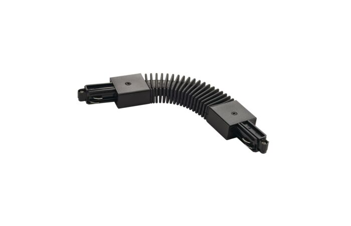 Flexible connector for 1-circuit mains-voltage track, black