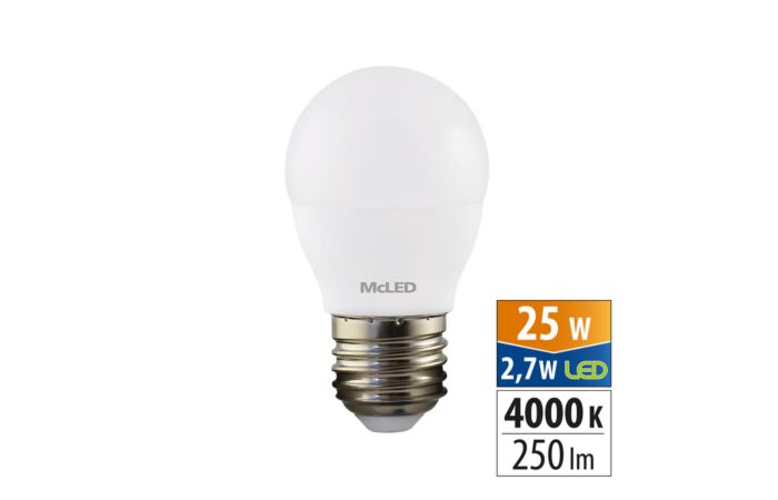 MCLED Žárovka LED 2,7W-25 E27 250lm 4000K úhel 200°