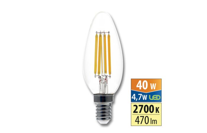 MCLED Žárovka LED 4,7W-40 E14 470lm 2700K 320° teplá bílá