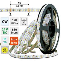 MCLED Pásek LED SMD2835 CW, 120LED/m, 7W/m, 680lm/m, IP20, DC 24V, 10mm, 10m