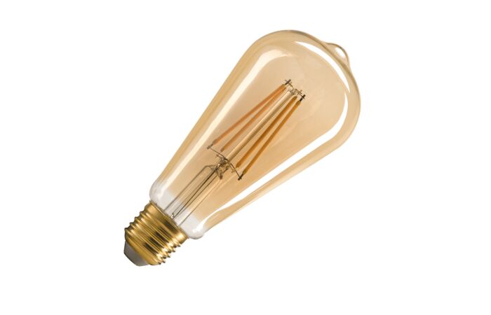 SLV Žárovka LED 1005265 ST64 E27 7,5W 700lm 2500K stmívatelná úhel 320° zlatá