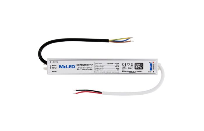 MCLED Napaječ LED   40W 12VDC/3,33A IP67
