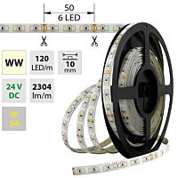 MCLED Pásek LED SMD2835 WW, 120LED/m, 28,8W/m, 2304lm/m, IP54, DC 24V, 10mm, 5m