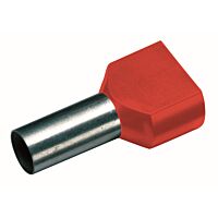 CIMCO Izolovaná dvojitá dutinka Cu 2 x 1/8 mm, červená (100 ks)
