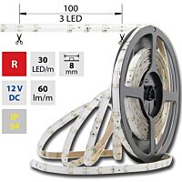 MCLED Pásek LED SMD3528 Ă„Ĺ¤ervenÄ‚Ëť, 30LED/m, IP54, DC 12V, 8mm, 5m