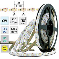 MCLED Pásek LED SMD2835 CW, 120LED/m, 14W/m, 1355lm/m, IP20, DC 12V, 10mm, 5m