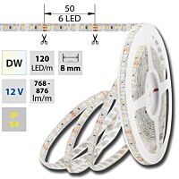 MCLED Pásek LED SMD3528 dual white WW-CW, 120LED/m, 9,6W/m, 676lm/m, IP54, DC 12V, 8mm, 5m