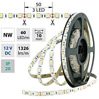 MCLED Pásek LED SMD5050 NW, 60LED/m, 14,4W/m, 1296lm/m, IP20, DC 12V, 10mm, 50m