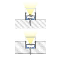 MCLED Profil AL 20x22mm, PB přisazený se sponami, mléčný difuzor, komplet, 2m