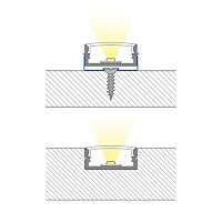 MCLED Profil AL 24x10mm, PF přisazený, matný difuzor, komplet, 2m