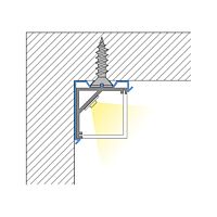 MCLED Profil AL 16x16mm, RD rohový, mléčný difuzor, komplet, 2m