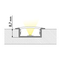 MCLED Profil AL 30x10mm, VD vestavný, mléčný difuzor, komplet, 2m