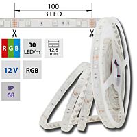 MCLED Pásek LED SMD5050 RGB, 30LED/m, IP68, DC 12V, 12,5mm, 5m