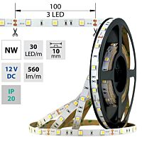 MCLED Pásek LED SMD5050 NW, 30LED/m, 7,2W/m, 560lm/m, IP20, DC 12V, 10mm, 50m