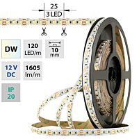 MCLED Pásek LED SMD3527 dual white WW-CW, 120LED/m, 19,2W/m, 1605lm/m, IP20, DC 12V, 10mm, 5m